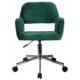 Scaun rotativ, catifea, verde, max 120 kg, 58x60x78/90 cm - imagine 3