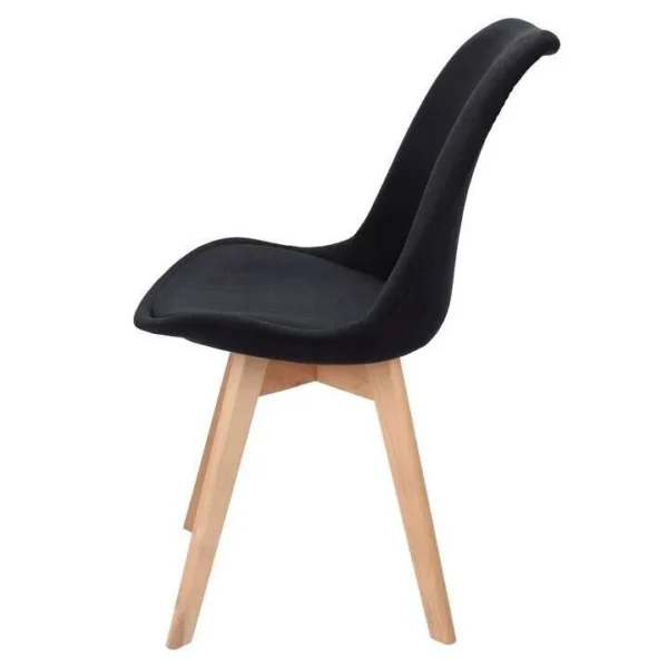 Scaun bucatarie/living, stofa, lemn, negru, 49x55x82 cm, Alta - imagine 4