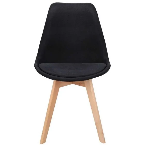 Scaun bucatarie/living, stofa, lemn, negru, 49x55x82 cm, Alta - imagine 3