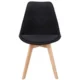 Scaun bucatarie/living, stofa, lemn, negru, 49x55x82 cm, Alta - imagine 3