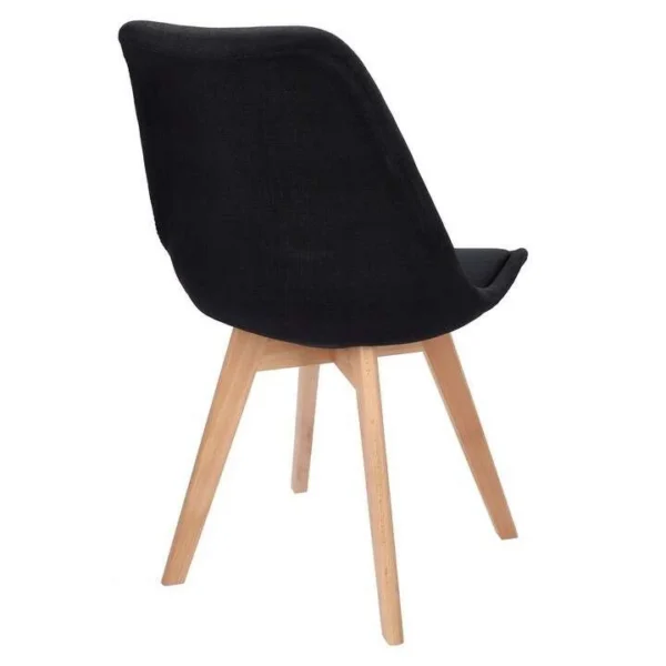 Scaun bucatarie/living, stofa, lemn, negru, 49x55x82 cm, Alta - imagine 2