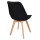 Scaun bucatarie/living, stofa, lemn, negru, 49x55x82 cm, Alta - imagine 2