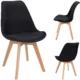 Scaun bucatarie/living, stofa, lemn, negru, 49x55x82 cm, Alta - imagine 6