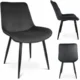 Scaun bucatarie/living, catifea, metal, negru, 54x61x83 cm, Viva - imagine 7