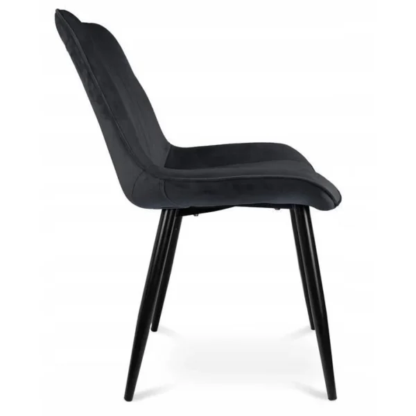 Scaun bucatarie/living, catifea, metal, negru, 54x61x83 cm, Viva - imagine 4