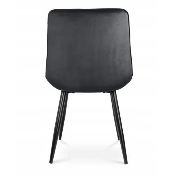 Scaun bucatarie/living, catifea, metal, negru, 54x61x83 cm, Viva - imagine 3