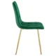 Scaun bucatarie/living, Artool, Libra, catifea verde, picioare metal auriu, 45x54x86.5 cm - imagine 3