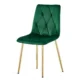 Scaun bucatarie/living, Artool, Libra, catifea verde, picioare metal auriu, 45x54x86.5 cm - imagine 5
