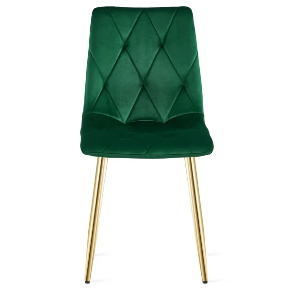 Scaun bucatarie/living, Artool, Libra, catifea verde, picioare metal auriu, 45x54x86.5 cm - imagine 8