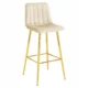 Scaun de bucatarie/bar, Artool, Pozza, catifea bej deschis, picioare metal auriu, 43x49x102 cm - imagine 9