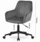 Scaun de birou, Artool, Roxy, rotativ, catifea, gri si negru, 60x65x80-89 cm - imagine 9