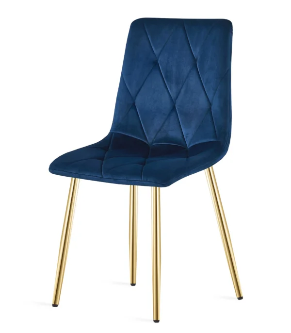 Scaun bucatarie/living, Artool, Libra, catifea bleumarin, picioare metal auriu, 45x54x86.5 cm - imagine 9