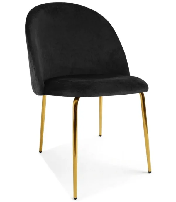 Scaun bucatarie/living, Artool, Inca, catifea neagra, picioare metal auriu, 49x55x78 cm - imagine 11