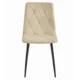 Set 4 scaune bucatarie/living, Artool, Libra, catifea bej, picioare metal negru, 44x40x88.5 cm - imagine 2