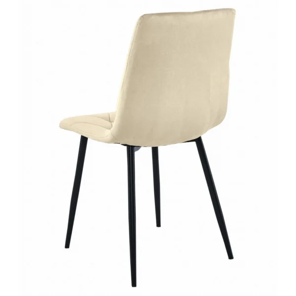 Set 4 scaune bucatarie/living, Artool, Libra, catifea bej, picioare metal negru, 44x40x88.5 cm - imagine 7