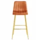 Set 2 scaune de bucatarie/bar, Artool, Pozza, catifea portocaliu cupru, picioare metal auriu, 43x49x102 cm - imagine 10