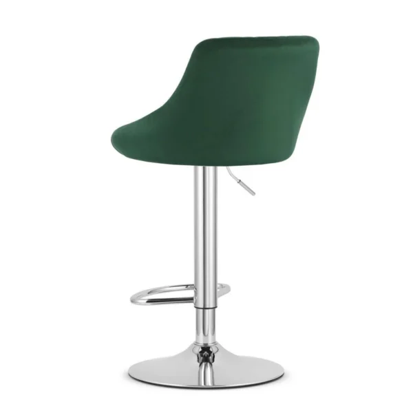 Set 2 scaune de bucatarie/bar, Artool, Kast, rotativ, catifea verde, picior metal argintiu, 45.5x49x85-105 cm - imagine 7