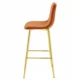 Set 2 scaune de bucatarie/bar, Artool, Pozza, catifea portocaliu cupru, picioare metal auriu, 43x49x102 cm - imagine 7