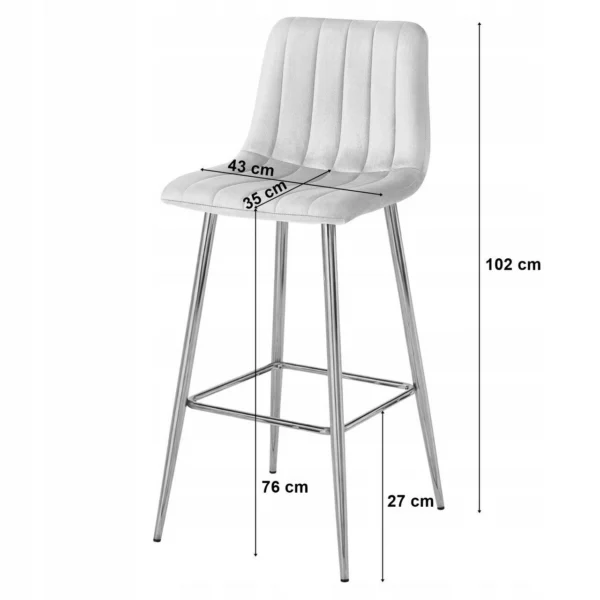 Set 2 scaune de bucatarie/bar, Artool, Pozza, catifea portocaliu cupru, picioare metal auriu, 43x49x102 cm - imagine 2