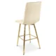 Set 2 scaune de bucatarie/bar, Artool, Libra, catifea bej deschis, picioare metal auriu, 52x56x112 cm - imagine 4