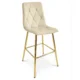 Set 2 scaune de bucatarie/bar, Artool, Libra, catifea bej deschis, picioare metal auriu, 52x56x112 cm - imagine 10