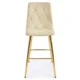 Set 2 scaune de bucatarie/bar, Artool, Libra, catifea bej deschis, picioare metal auriu, 52x56x112 cm - imagine 6