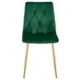 Set 4 scaune bucatarie/living, Artool, Libra, catifea verde, picioare metal auriu, 45x54x86.5 cm - imagine 8
