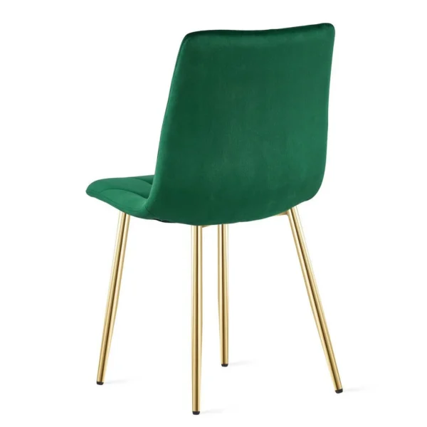 Set 4 scaune bucatarie/living, Artool, Libra, catifea verde, picioare metal auriu, 45x54x86.5 cm - imagine 5