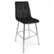 Set 2 scaune de bucatarie/bar, Artool, Libra, catifea neagra, picioare metal argintiu, 52x56x112 cm - imagine 5