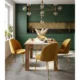 Set 4 scaune bucatarie/living, Artool, Inca, catifea galben curry, picioare metal auriu, 49x55x78 cm - imagine 8