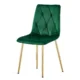 Set 4 scaune bucatarie/living, Artool, Libra, catifea verde, picioare metal auriu, 45x54x86.5 cm - imagine 4