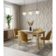 Set 4 scaune bucatarie/living, Artool, Inca, catifea galben curry, picioare metal auriu, 49x55x78 cm - imagine 7