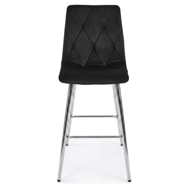 Set 2 scaune de bucatarie/bar, Artool, Libra, catifea neagra, picioare metal argintiu, 52x56x112 cm - imagine 10