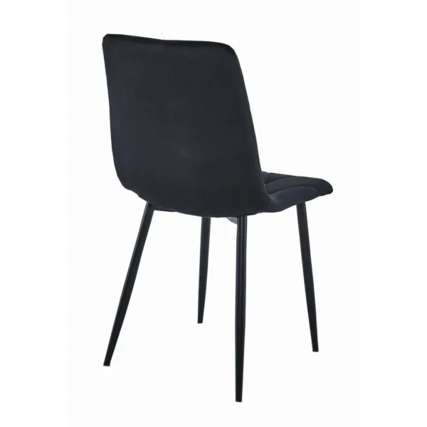 Set 4 scaune bucatarie/living, Artool, Libra, catifea neagra, picioare metal negru, 44x40x88.5 cm - imagine 3