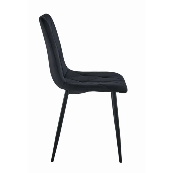 Set 4 scaune bucatarie/living, Artool, Libra, catifea neagra, picioare metal negru, 44x40x88.5 cm - imagine 5