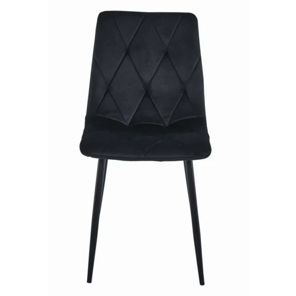 Set 4 scaune bucatarie/living, Artool, Libra, catifea neagra, picioare metal negru, 44x40x88.5 cm - imagine 6