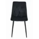 Set 4 scaune bucatarie/living, Artool, Libra, catifea neagra, picioare metal negru, 44x40x88.5 cm - imagine 6