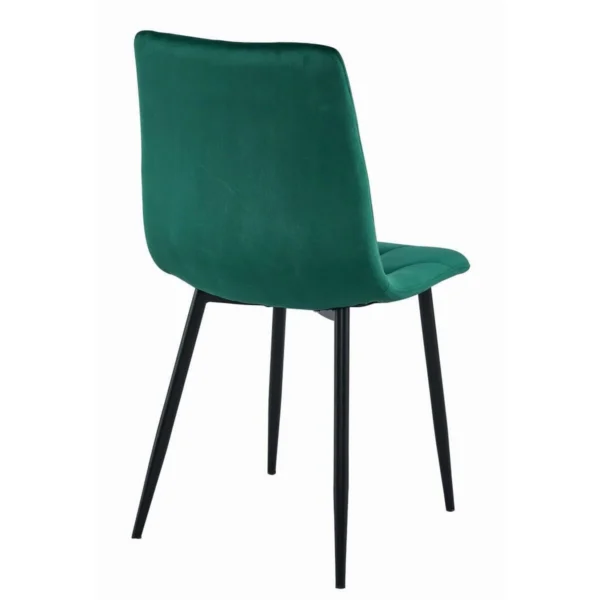 Set 4 scaune bucatarie/living, Artool, Libra, catifea verde, picioare metal negru, 44x40x88.5 cm - imagine 3