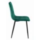 Set 4 scaune bucatarie/living, Artool, Libra, catifea verde, picioare metal negru, 44x40x88.5 cm - imagine 4