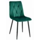 Set 4 scaune bucatarie/living, Artool, Libra, catifea verde, picioare metal negru, 44x40x88.5 cm - imagine 2