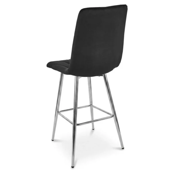 Set 2 scaune de bucatarie/bar, Artool, Libra, catifea neagra, picioare metal argintiu, 52x56x112 cm - imagine 6
