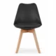 Set 4 scaune bucatarie/living, Artool, Mark, PP negru, picioare lemn natur, 49x43x82 cm - imagine 3