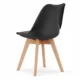 Set 4 scaune bucatarie/living, Artool, Mark, PP negru, picioare lemn natur, 49x43x82 cm - imagine 4