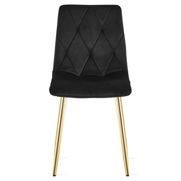 Set 4 scaune bucatarie/living, Artool, Libra, catifea neagra, picioare metal auriu, 45x54x86.5 cm - imagine 7