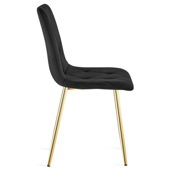 Set 4 scaune bucatarie/living, Artool, Libra, catifea neagra, picioare metal auriu, 45x54x86.5 cm - imagine 8