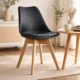 Set 4 scaune bucatarie/living, Artool, Mark, PP negru, picioare lemn natur, 49x43x82 cm - imagine 8