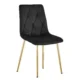 Set 4 scaune bucatarie/living, Artool, Libra, catifea neagra, picioare metal auriu, 45x54x86.5 cm - imagine 2