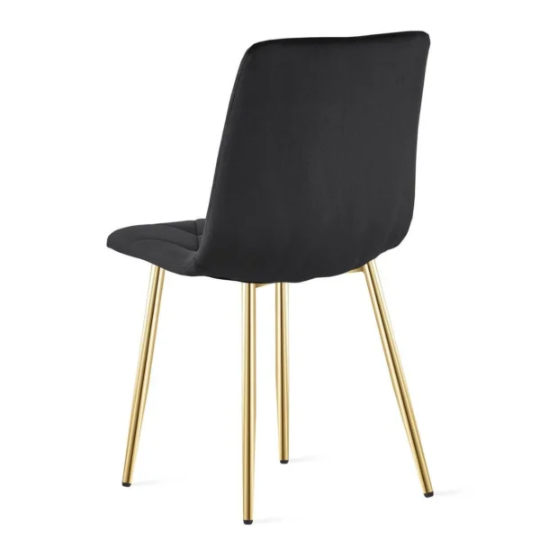 Set 4 scaune bucatarie/living, Artool, Libra, catifea neagra, picioare metal auriu, 45x54x86.5 cm - imagine 3
