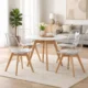 Set 4 scaune bucatarie/living, Artool, Mark, PP transparent, picioare lemn natur, 49x42x82.5 cm - imagine 9