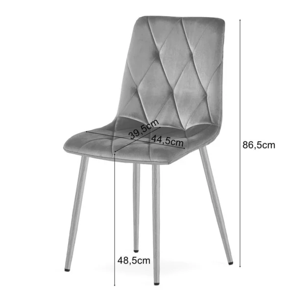 Set 4 scaune bucatarie/living, Artool, Libra, catifea maro, picioare metal auriu, 45x54x86.5 cm - imagine 6